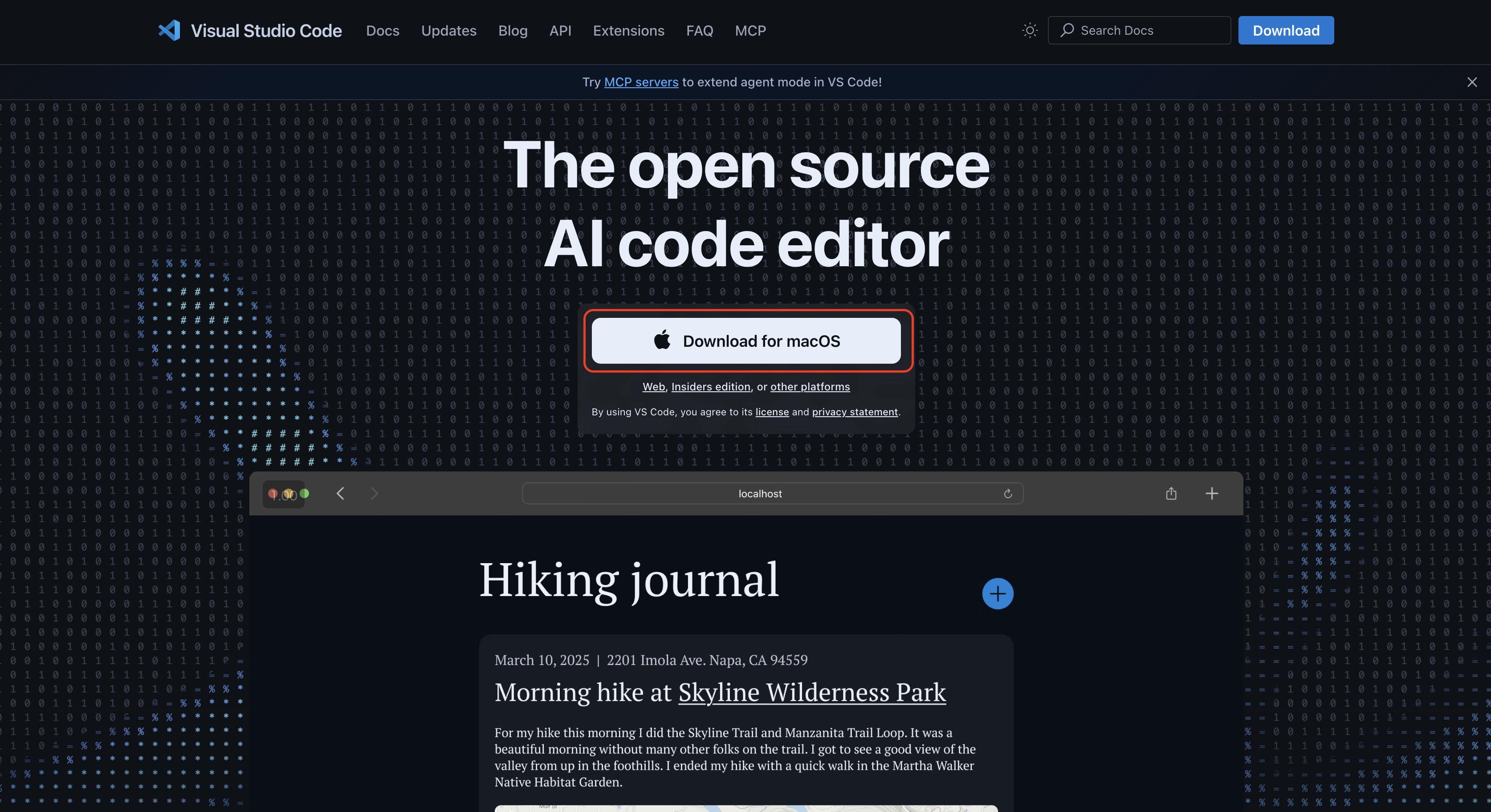 Visual Studio Code公式サイトのダウンロードページ